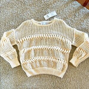 Cream Knit Sweater. Size S. New with tags.